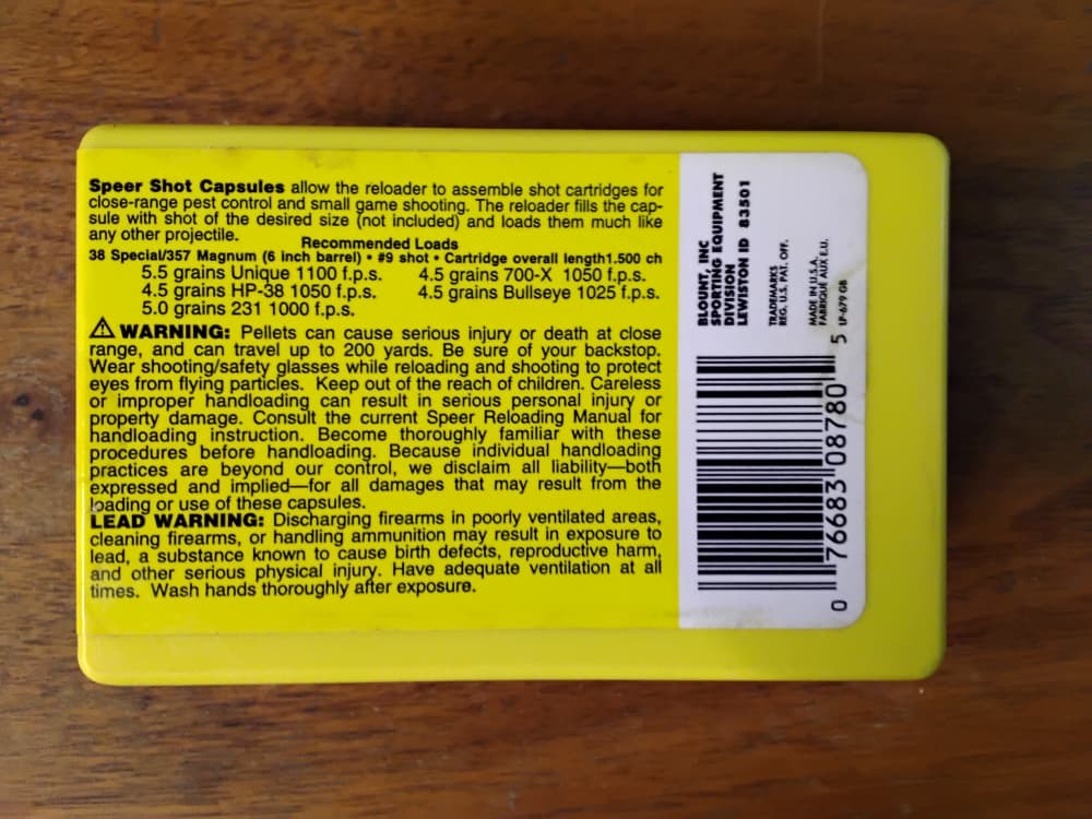 Speer .38 Caliber Shotshell Capsules 100 count-img-3