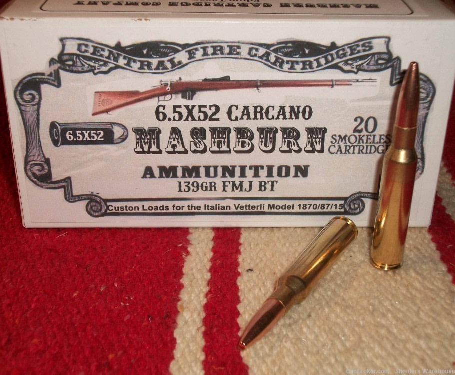 6.5 Carcano 139gr FMJ Custom Loads for the Vetterli Model 1870/87/15 NEW-img-0