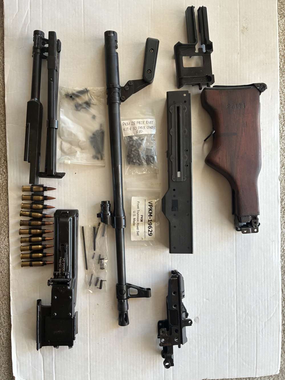 As new belt fed semi-auto PKM / M84 complete parts kit-img-0