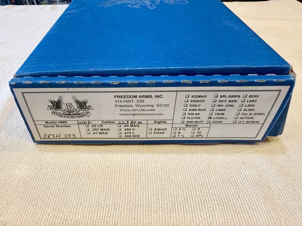 Freedom Arms Mod 2008 cal 223 Single Shot… NIB ! -img-4