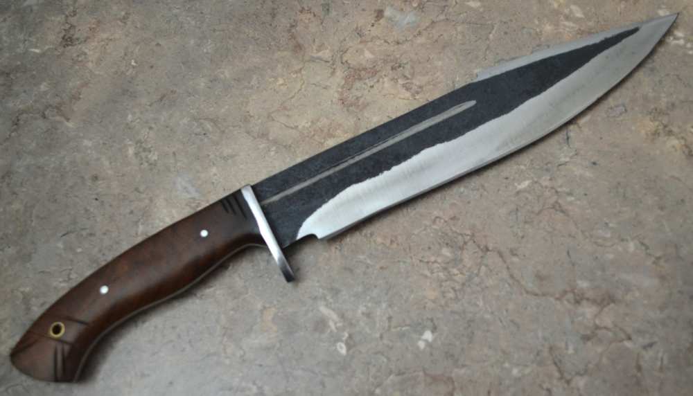 Custom Made Hand Forged Railroad Track Seax Knife with Wood Handle (SR 25)-img-4