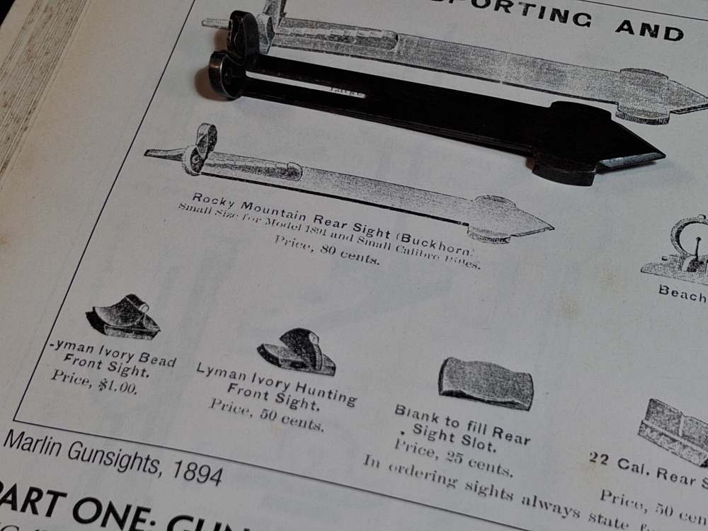 Antique Marlin Rocky Mountain Buckhorn Sight Small Calibers 1891 1892 1897-img-1