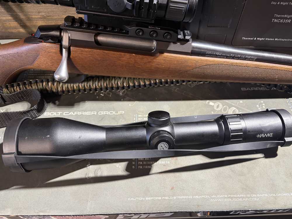 TIKKA T3X 30-06 THREAD. w/ DNT 635R/HAWKE VANTAGE 3x9x40/BUCK 30 SILENCER-img-1