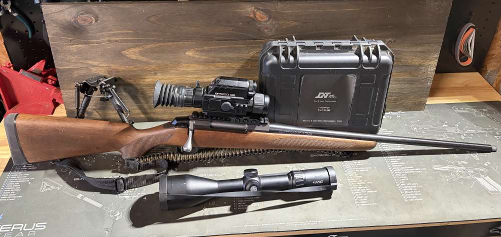 TIKKA T3X 30-06 THREAD. w/ DNT 635R/HAWKE VANTAGE 3x9x40/BUCK 30 SILENCER-img-0