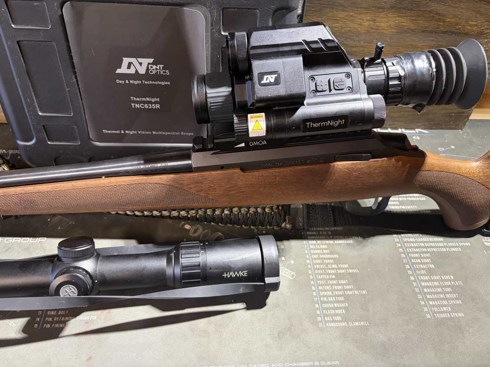 TIKKA T3X 30-06 THREAD. w/ DNT 635R/HAWKE VANTAGE 3x9x40/BUCK 30 SILENCER-img-2