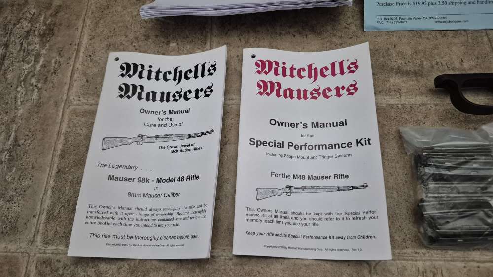 MITCHELL'S MAUSERS MANUEL AND PARTS 98K M48 MAUSER 8MM-img-1