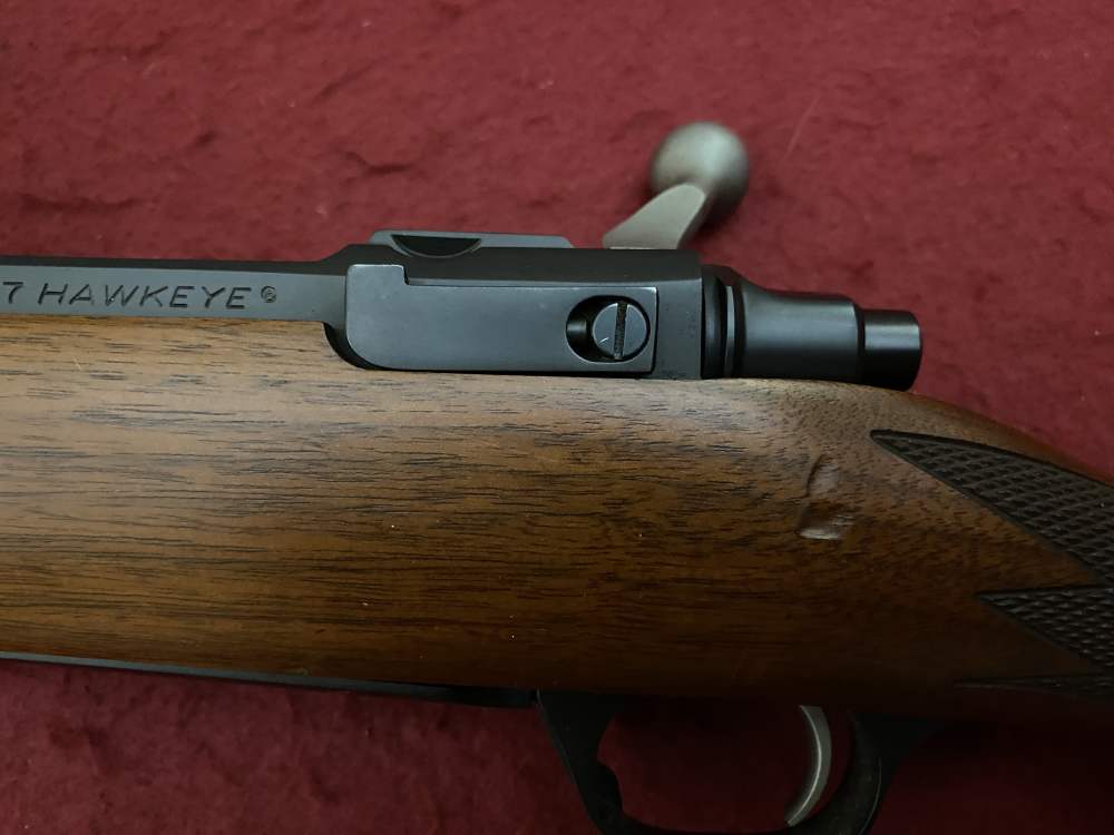 Excellent Ruger M77 Hawkeye African .375 Ruger 23" Walnut blued 07129-img-50
