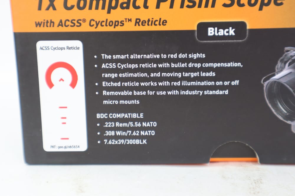 Like New Primary Arms 1X Compact Prism Scope W/ ACSS Cyclops Reticle W/ Box-img-3