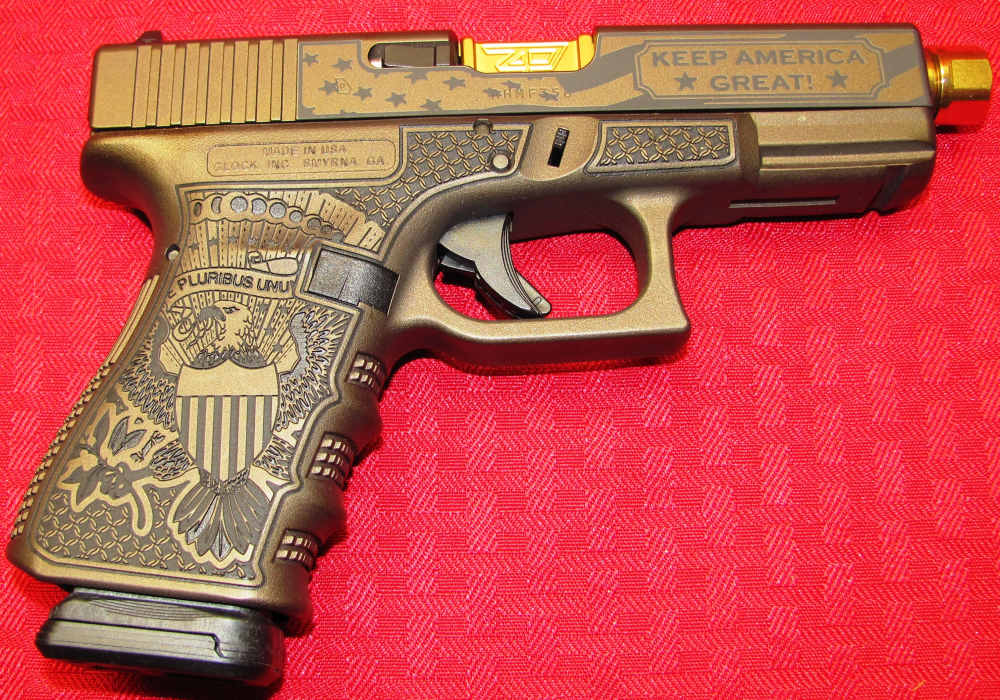 TRUMP 45 GLOCK 19 ZP4 THREADED BRL BRONZE ENGRAVED 2 MAGS NOS-img-26