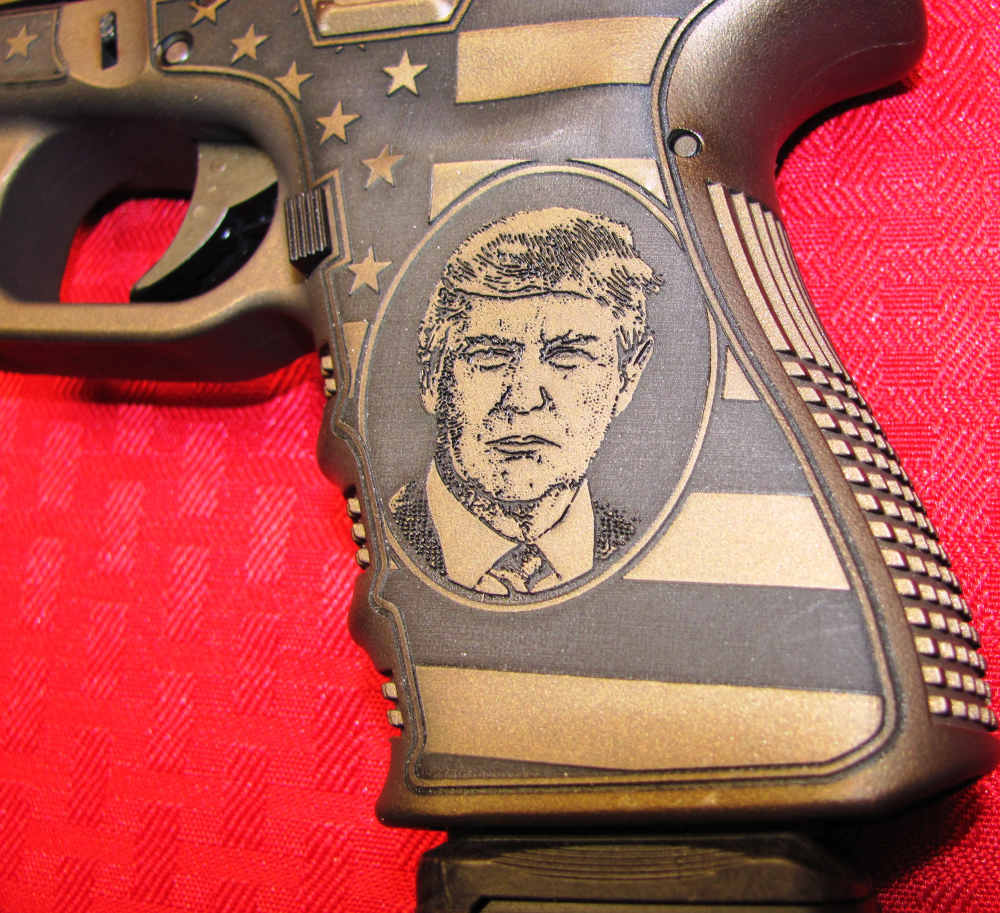 TRUMP 45 GLOCK 19 ZP4 THREADED BRL BRONZE ENGRAVED 2 MAGS NOS-img-3