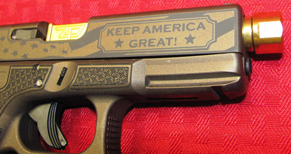 TRUMP 45 GLOCK 19 ZP4 THREADED BRL BRONZE ENGRAVED 2 MAGS NOS-img-6