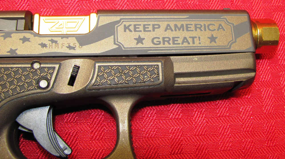TRUMP 45 GLOCK 19 ZP4 THREADED BRL BRONZE ENGRAVED 2 MAGS NOS-img-5
