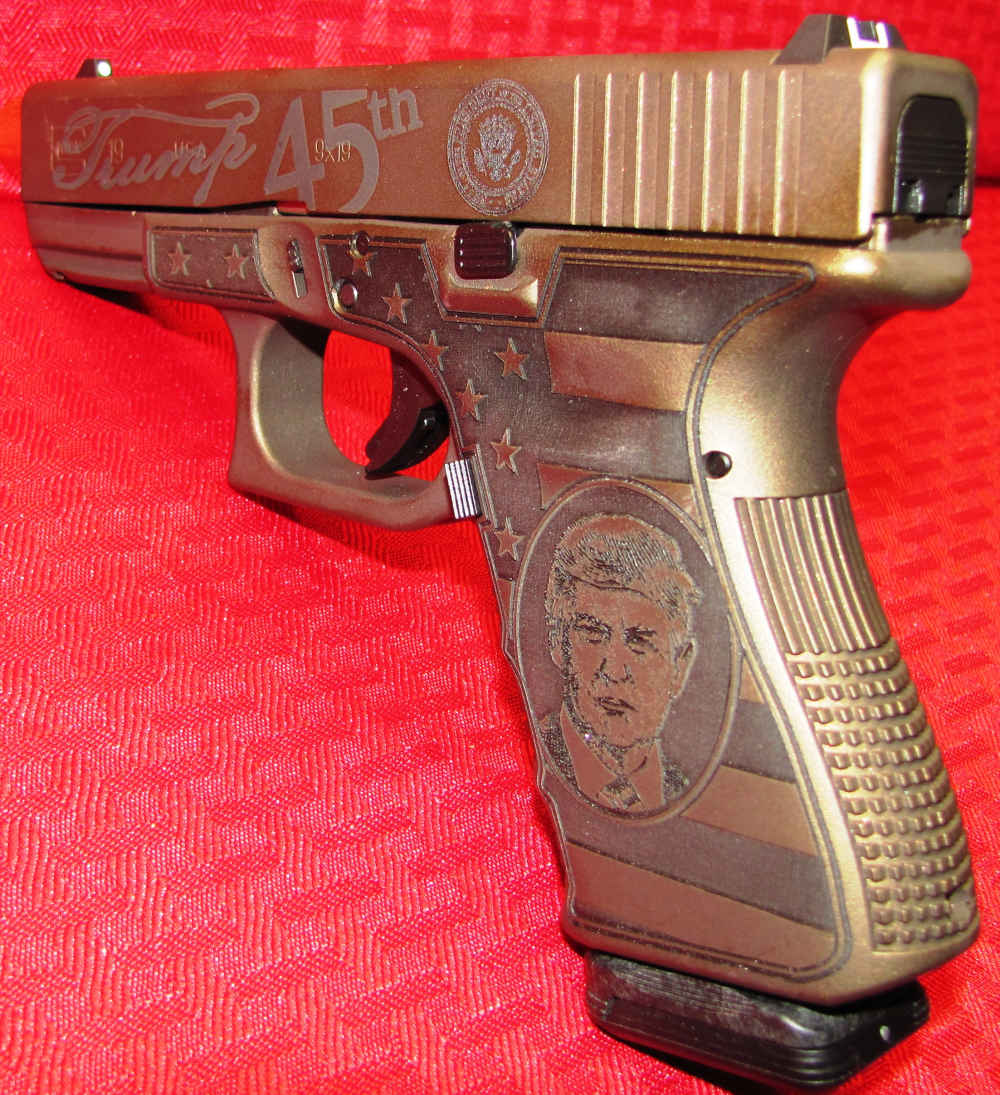 TRUMP 45 GLOCK 19 ZP4 THREADED BRL BRONZE ENGRAVED 2 MAGS NOS-img-10
