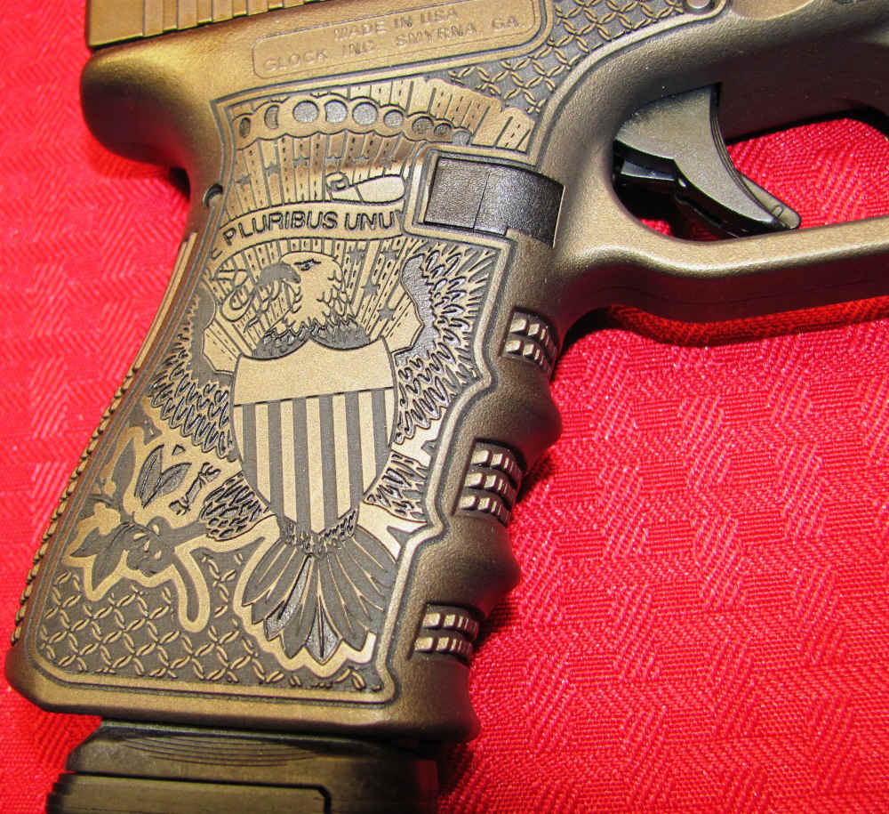 TRUMP 45 GLOCK 19 ZP4 THREADED BRL BRONZE ENGRAVED 2 MAGS NOS-img-7