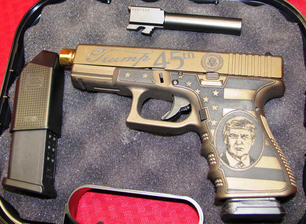 TRUMP 45 GLOCK 19 ZP4 THREADED BRL BRONZE ENGRAVED 2 MAGS NOS-img-21