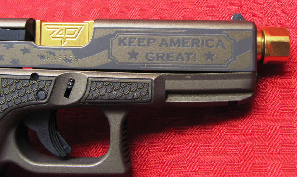 TRUMP 45 GLOCK 19 ZP4 THREADED BRL BRONZE ENGRAVED 2 MAGS NOS-img-12