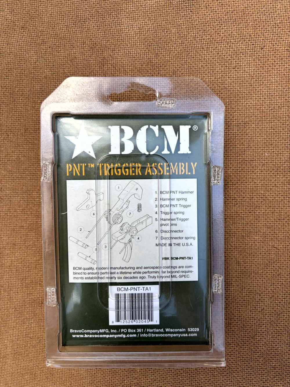BCM PNT Trigger Assembly AR15 BCMPNTTA1 Bravo Company-img-1