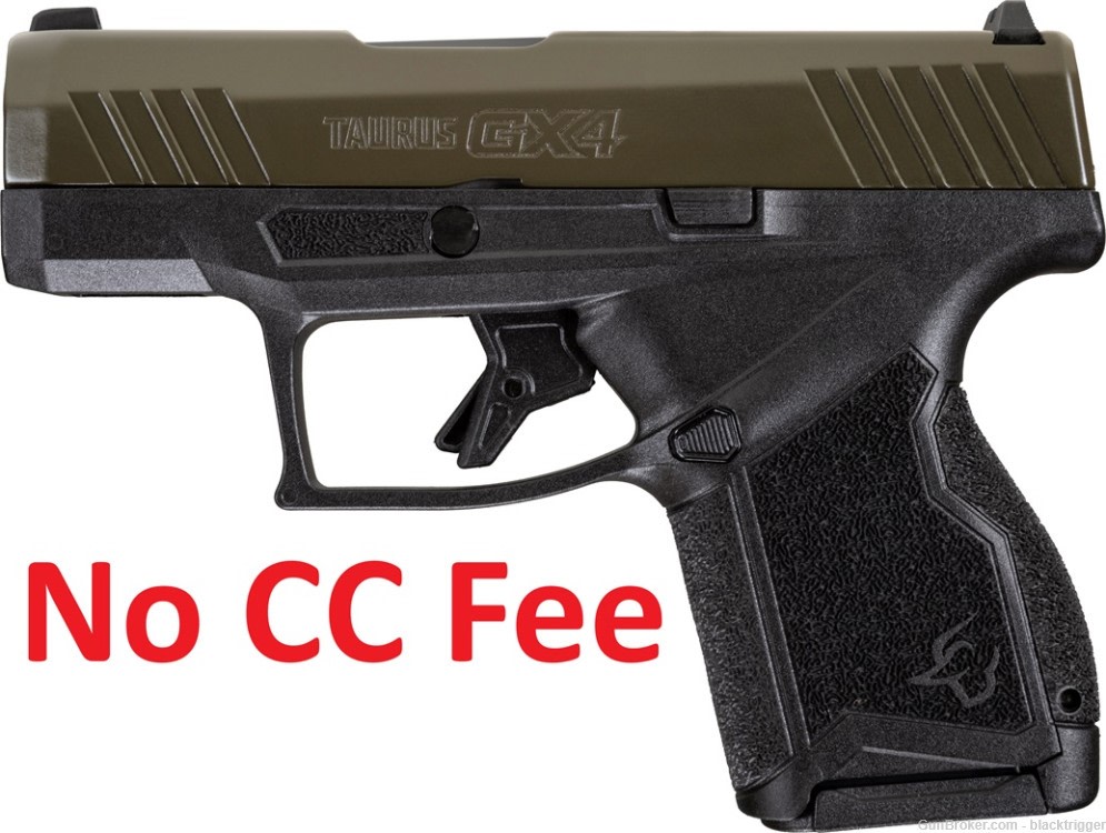 Taurus 1GX4M93B GX4 9mm Luger 11+1 3.06" Black Frame Green Slide Safety    -img-1