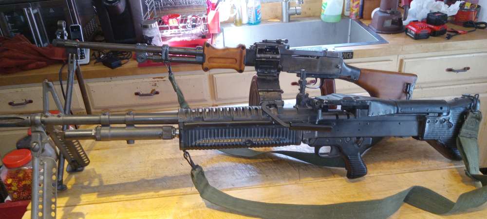Russian RPD Machine gun original receiver w/3 drums Dummy gun no m60 AR15-img-0