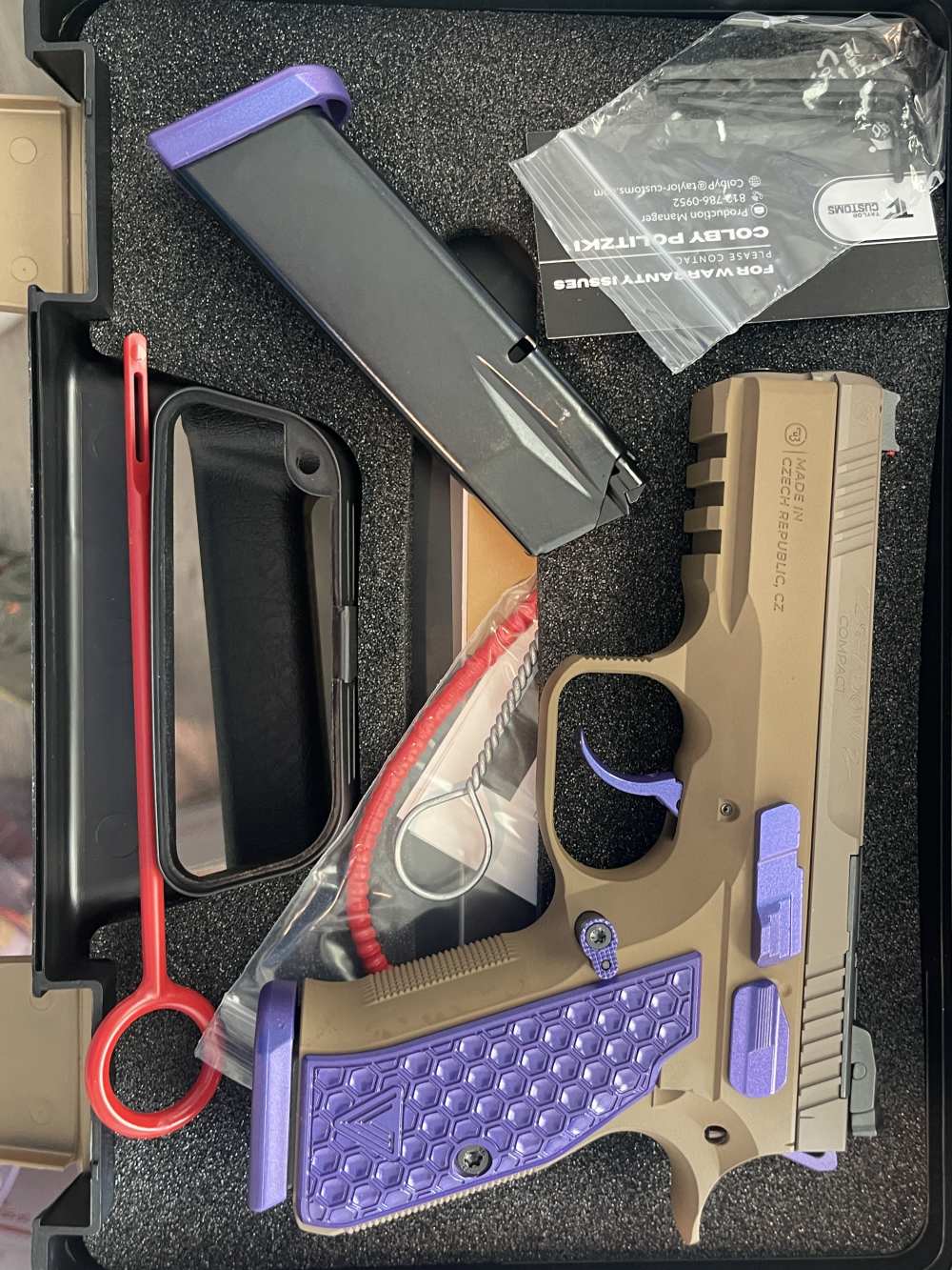CZ Shadow II Compact Peanut Butter & Grape Jelly 9mm Pistol 4" 2-15rd Mags-img-0