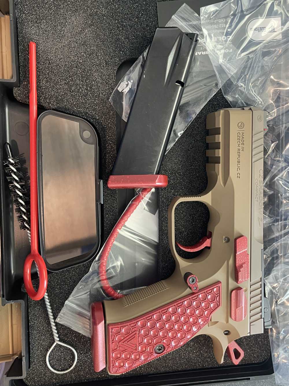 CZ SHADOW II COMPACT PEANUT BUTTER & STRAWBERRY JELLY 9MM PISTOL 4" 2-15RD-img-0