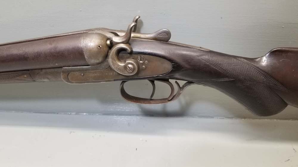 Zenith Arms Co 10ga SxS Shotgun 30" Damascus .01 Penny NR Wall Hanger-img-4