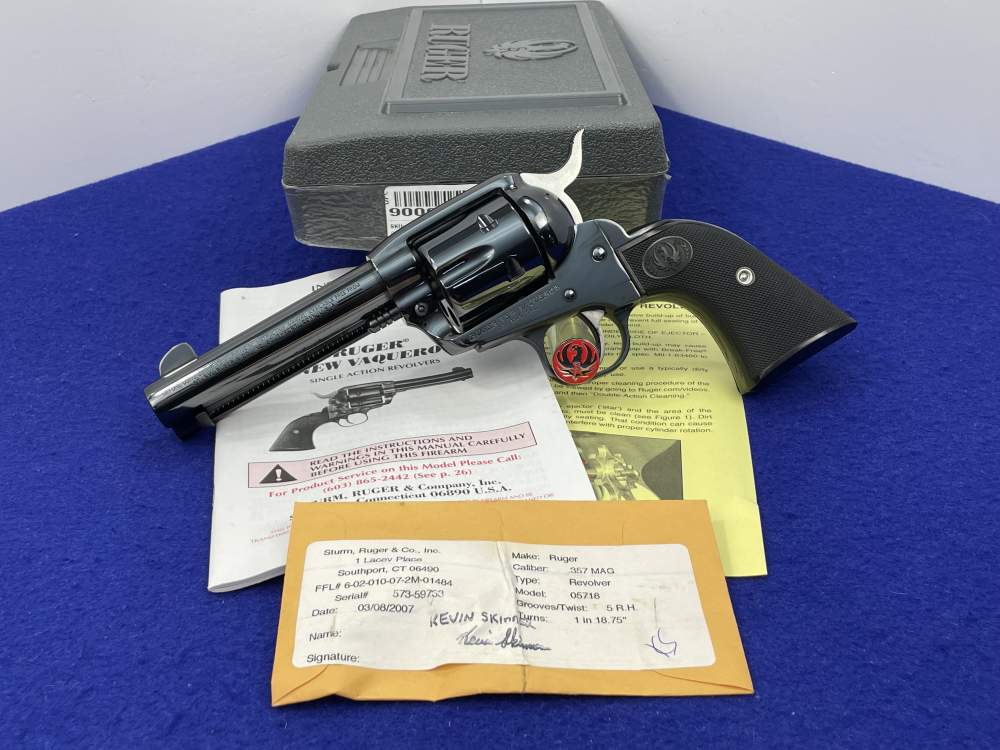 2007 Ruger New Vaquero .357 Mag 4.62" Blue *INCREDIBLE WESTERN REVOLVER*-img-4