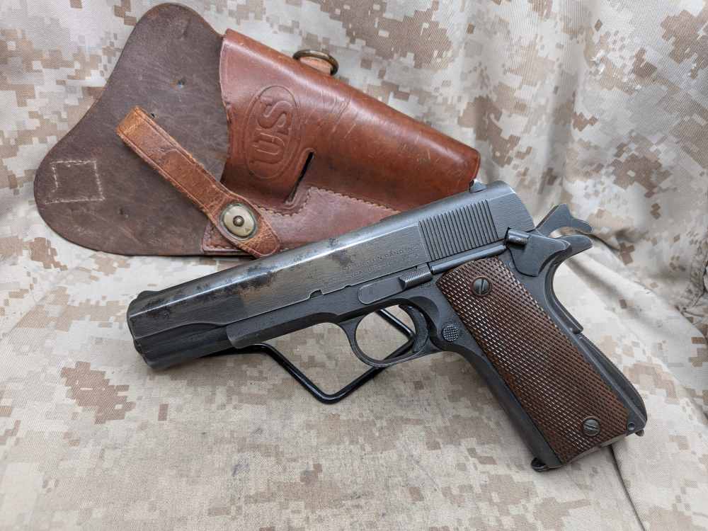 Remington Rand M 1911A1 .45 ACP WWII Pistol 1911-A1 1943 Property Marked-img-0