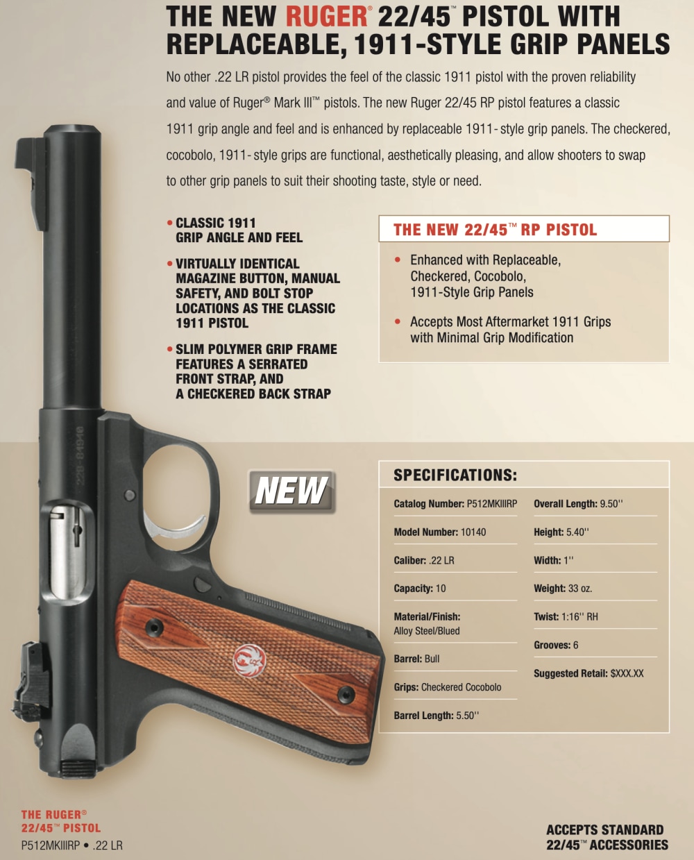 Ruger Mark III Series 22/45 Target P512MKIIIRP 22 LR 10140 Blue MFG 2013-img-2