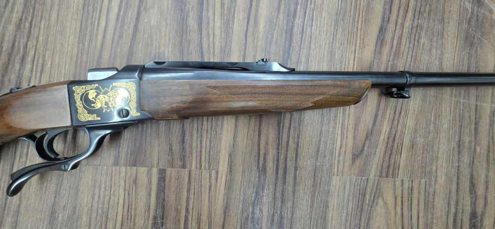 Ruger No. 1 375 H&H mag safari club gold inlay manf 1983 1 of 60 -img-17