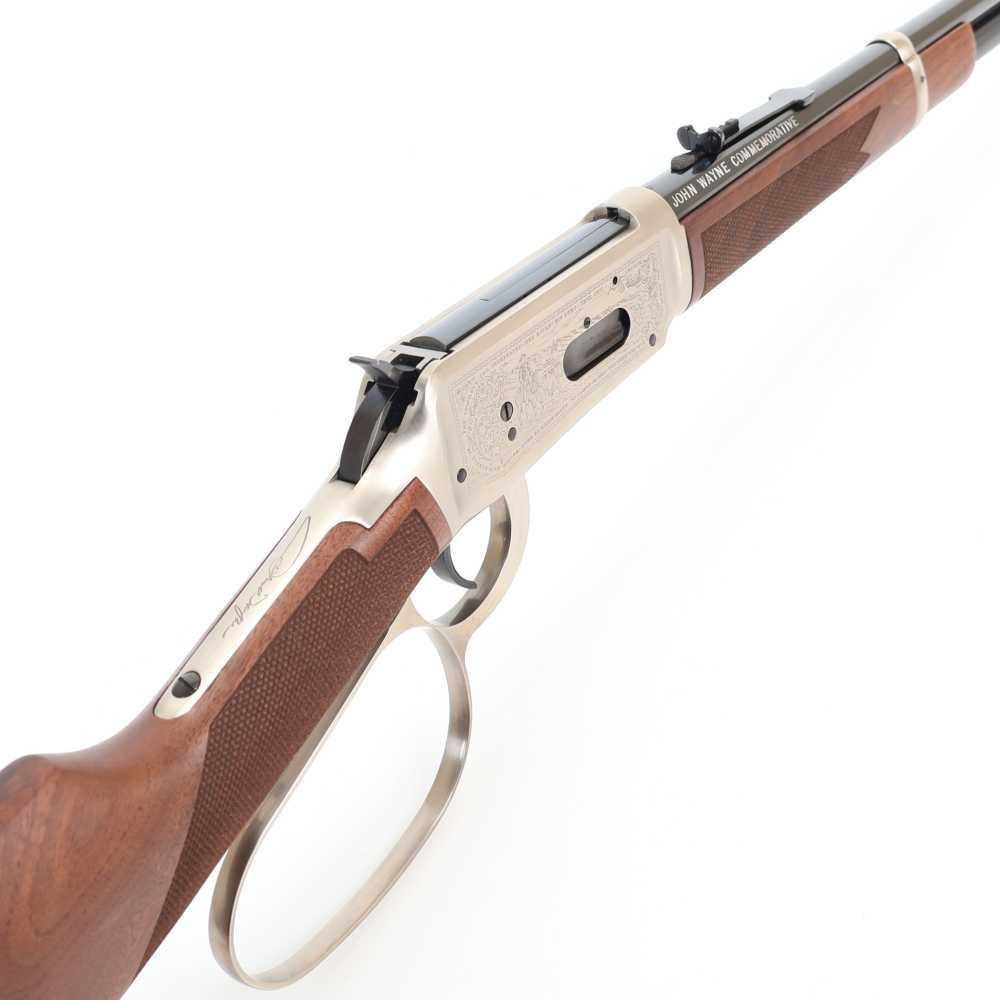Winchester 94 John Wayne, 32-40 Win 18.5” Silver/Blued/Wood W/ Box & Ammo!-img-13