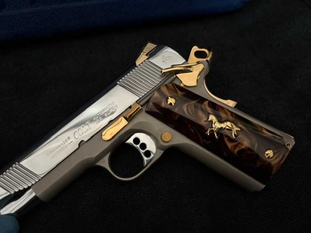 2005 Colt LWT Commander 38 Super Gold Plated NR Penny Auction .01 Start -img-0