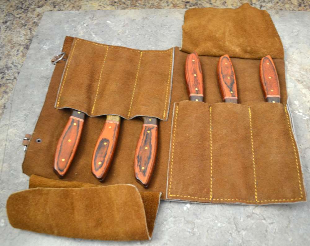 Hi Carbon Powder Coated Flint  6 Pcs Steak Knives Set, Kitchen Knives-img-6