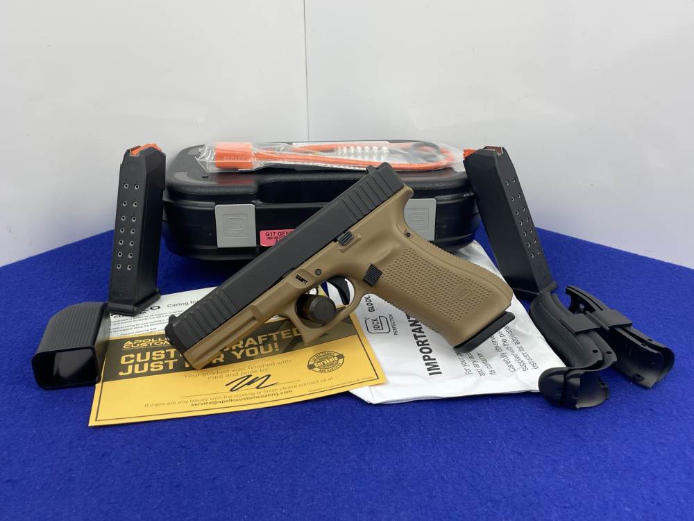 Glock 17 Gen 5 9mm 4.49" FDE/Black *AMAZING APOLLO CUSTOM CERAKOTE FRAME*-img-4