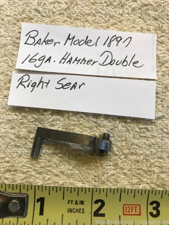Baker Model 1897 Hammer gun, 12/16ga, Right Sear-img-3