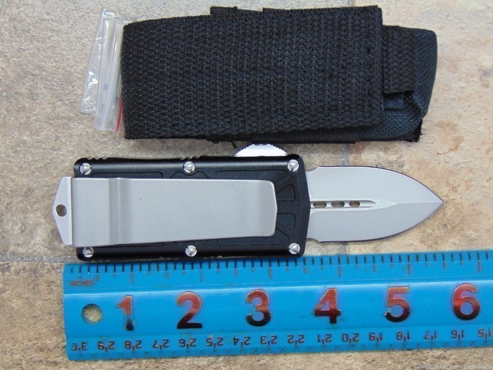 NEW STYLE MINI DA OTF AUTO Knife-2" D2 Blade, Black, Quality EDC-img-0
