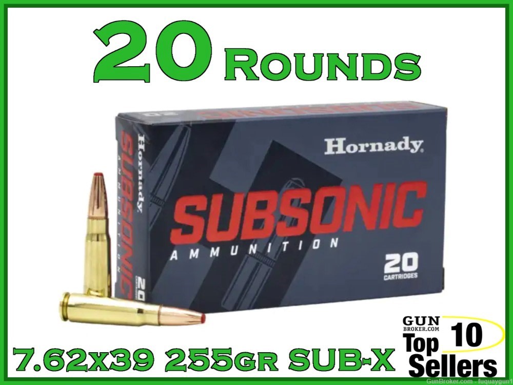 Hornady Subsonic 7.62x39 Ammo 255gr SUB-X-img-0