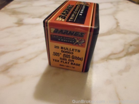 Barnes 50553 .505 Gibbs 525gr TSX FB 20ct-img-0