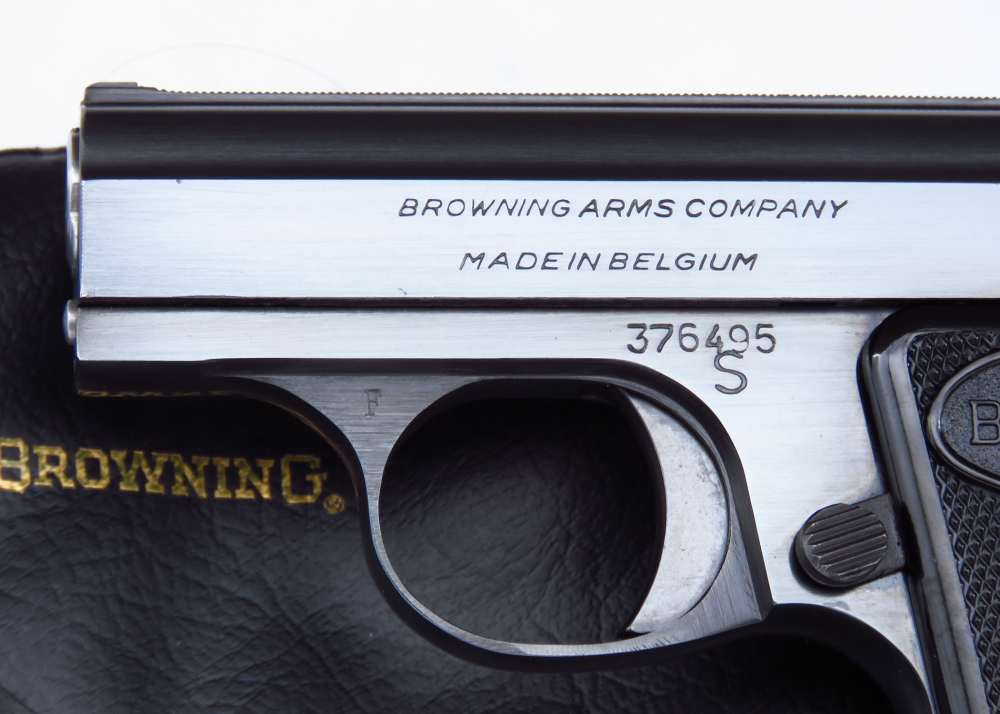 BEAUTIFUL 1967 Baby Browning Pocket Pistol W/ Bag Made In Belgium All Orig!-img-9