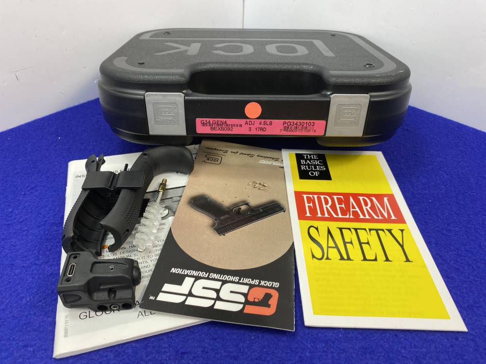 Glock 34 Gen 4 9mm Matte Blk 5.31" *GLOCK RELIABILTY w/ LIGHTING CUT SLIDE*-img-4