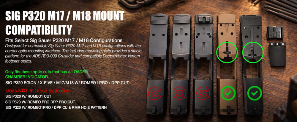 ADE RD3-013 Red Dot+Optic Mount Plate For Sig Sauer P320-M17,M18,X5 Legion-img-2