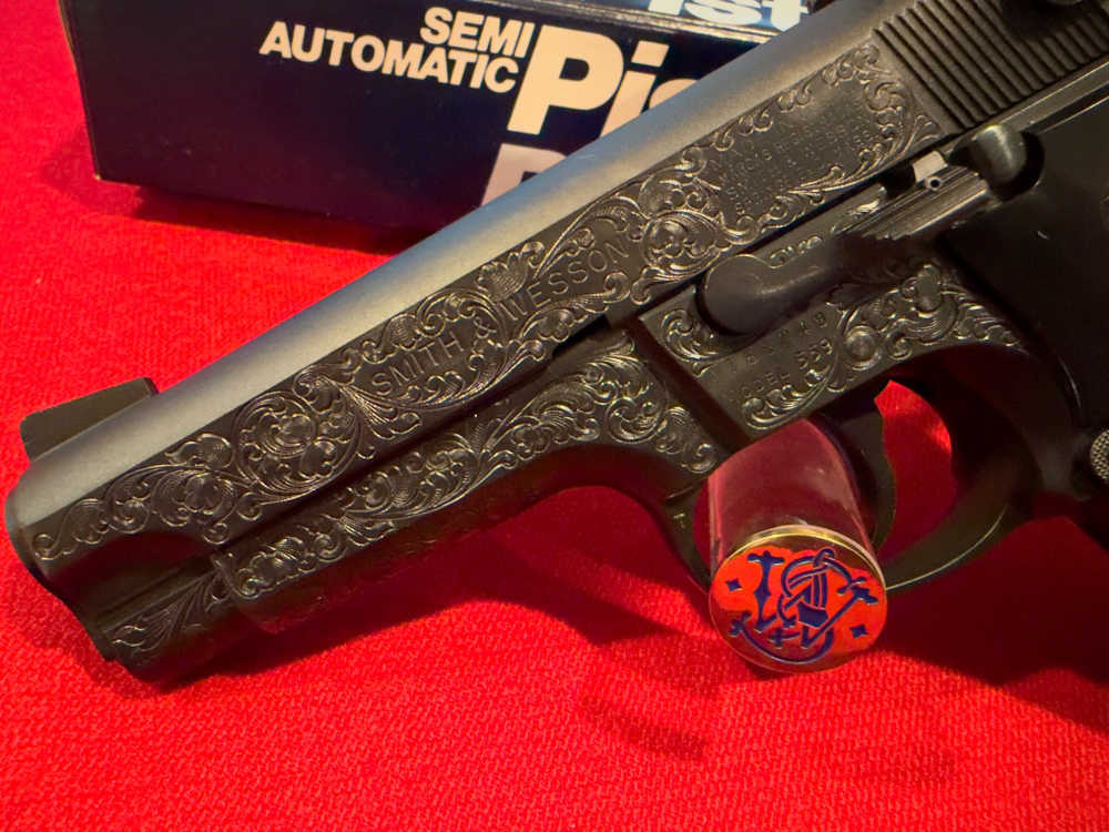 Beautiful Blue Factory Engraved Smith & Wesson Model 559-img-8