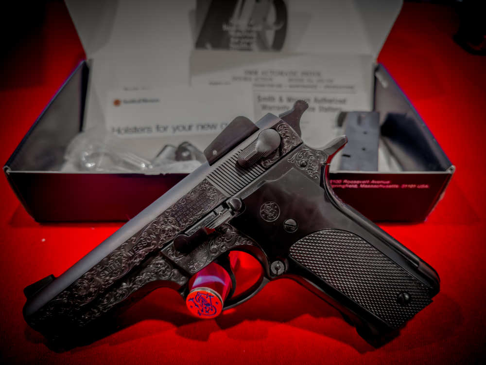 Beautiful Blue Factory Engraved Smith & Wesson Model 559-img-0