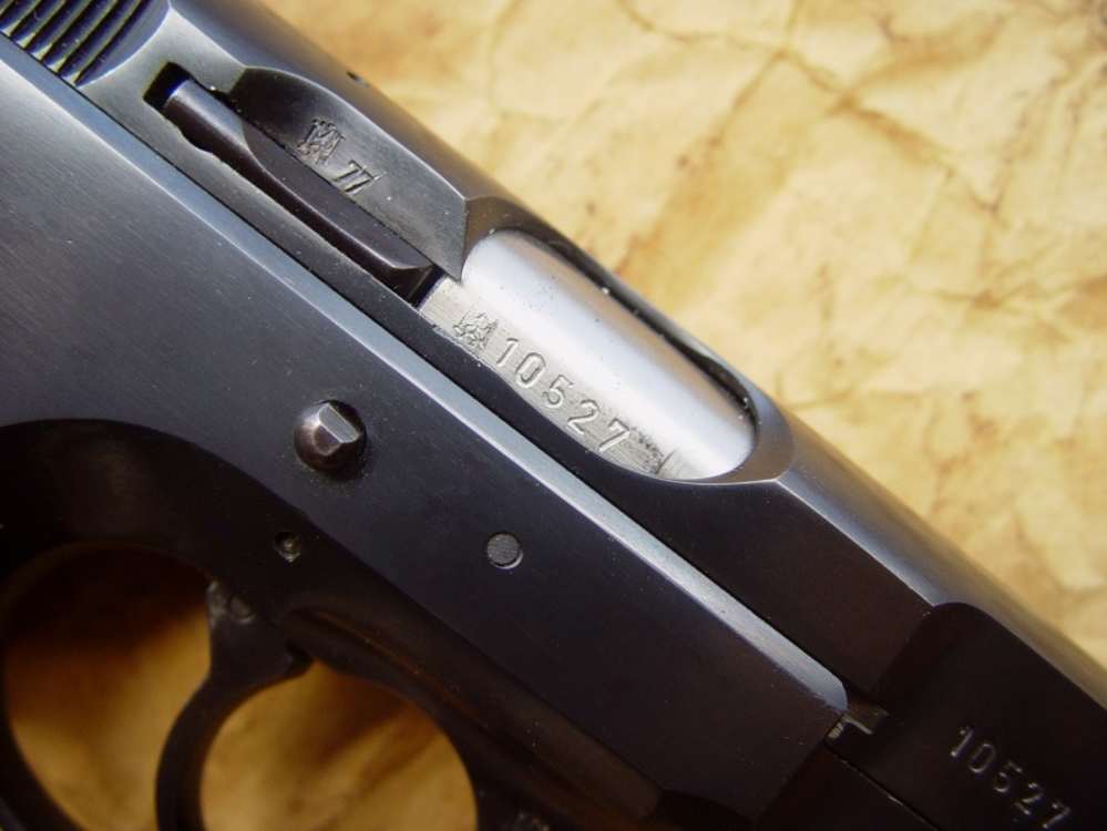 1977 CZ-75 earlly CZ75 Pre B slab short slide frame 9mm pistol-img-9