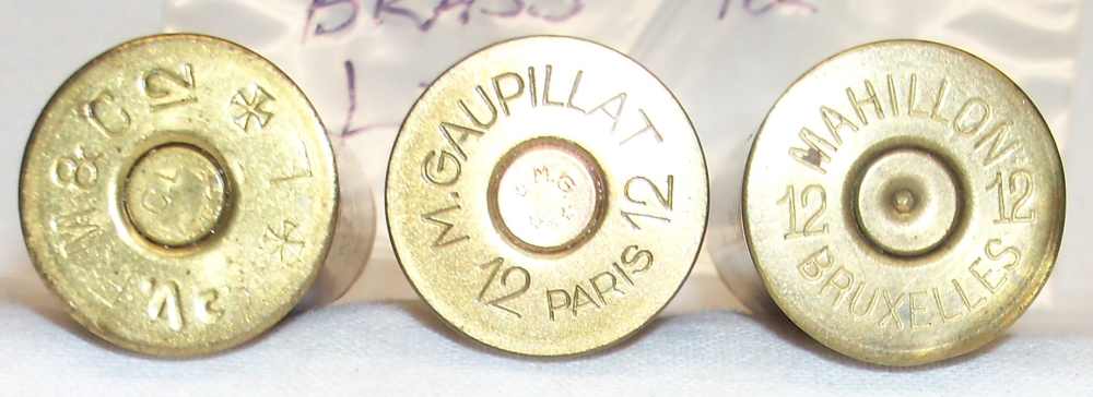 Lot of 3 paper lined brass 12ga shotgun shells-img-1