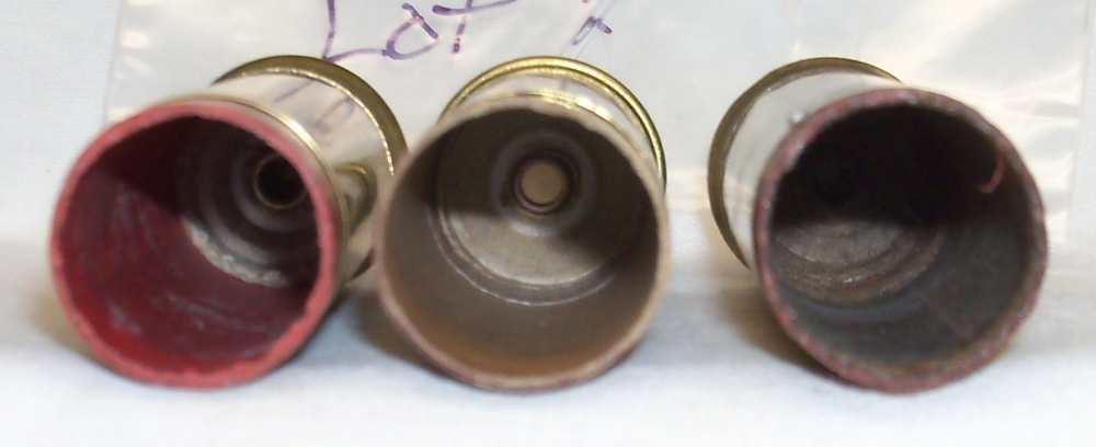 Lot of 3 paper lined brass 12ga shotgun shells-img-2