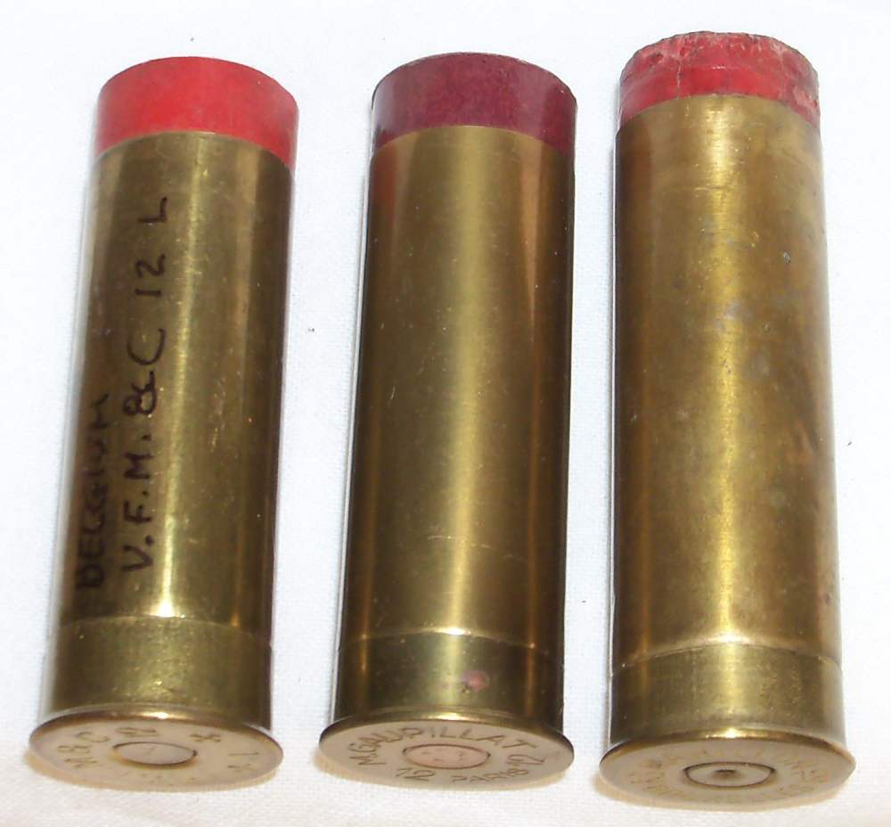 Lot of 3 paper lined brass 12ga shotgun shells-img-0