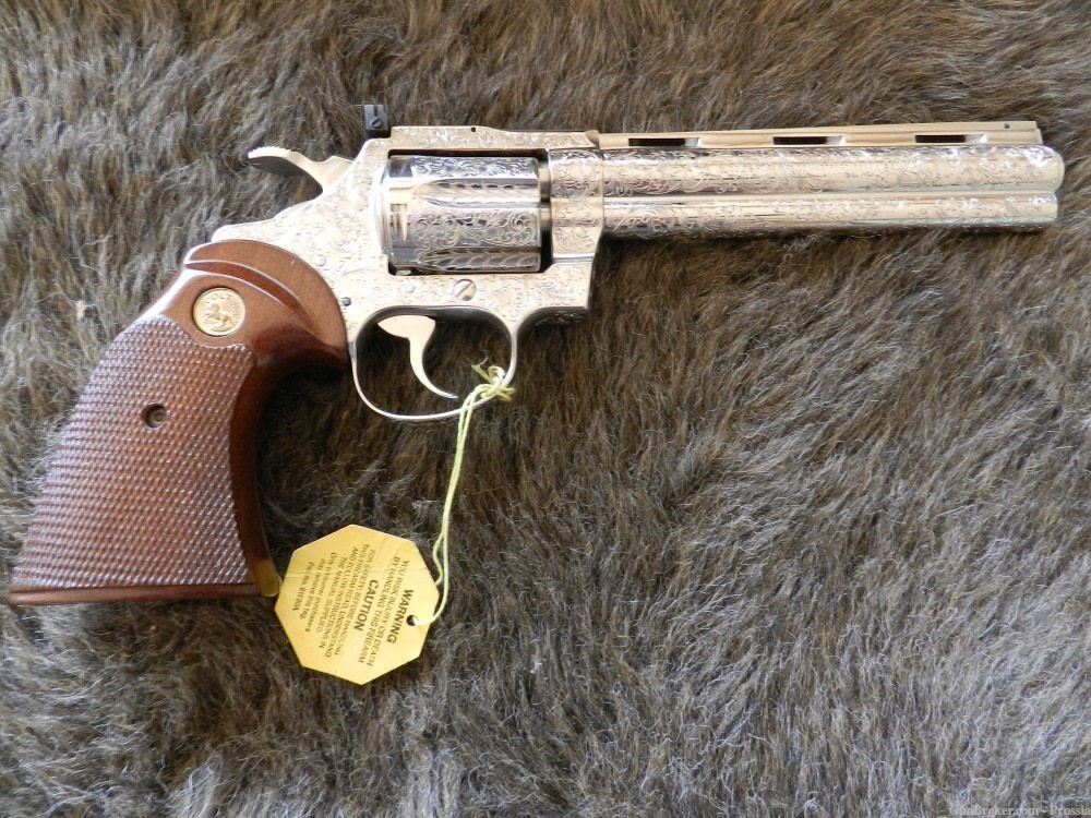 Colt Diamondback 22 Caliber 6" Nickel Factory D Engraved NIB-img-1
