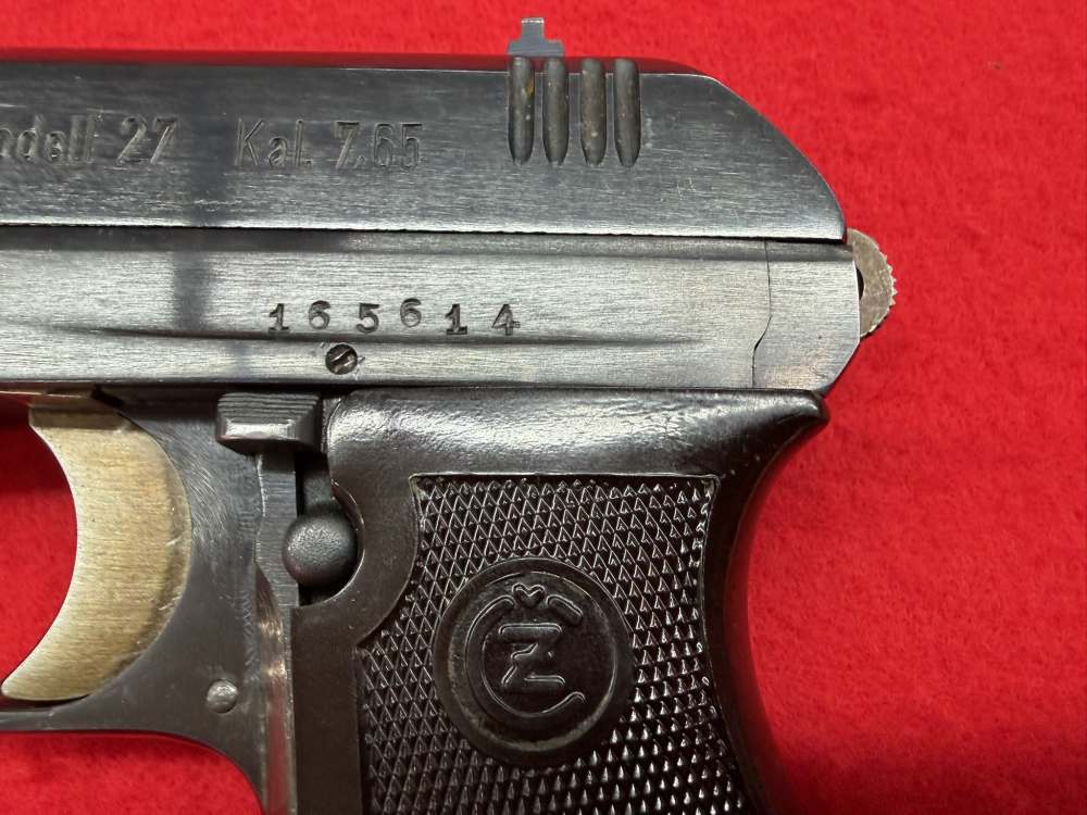 1942 CZECH CZ 27 7,65 (32 ACP) (4) 9RD MAGS W/ HOLSTER MATCHING SN LIKE NEW-img-3