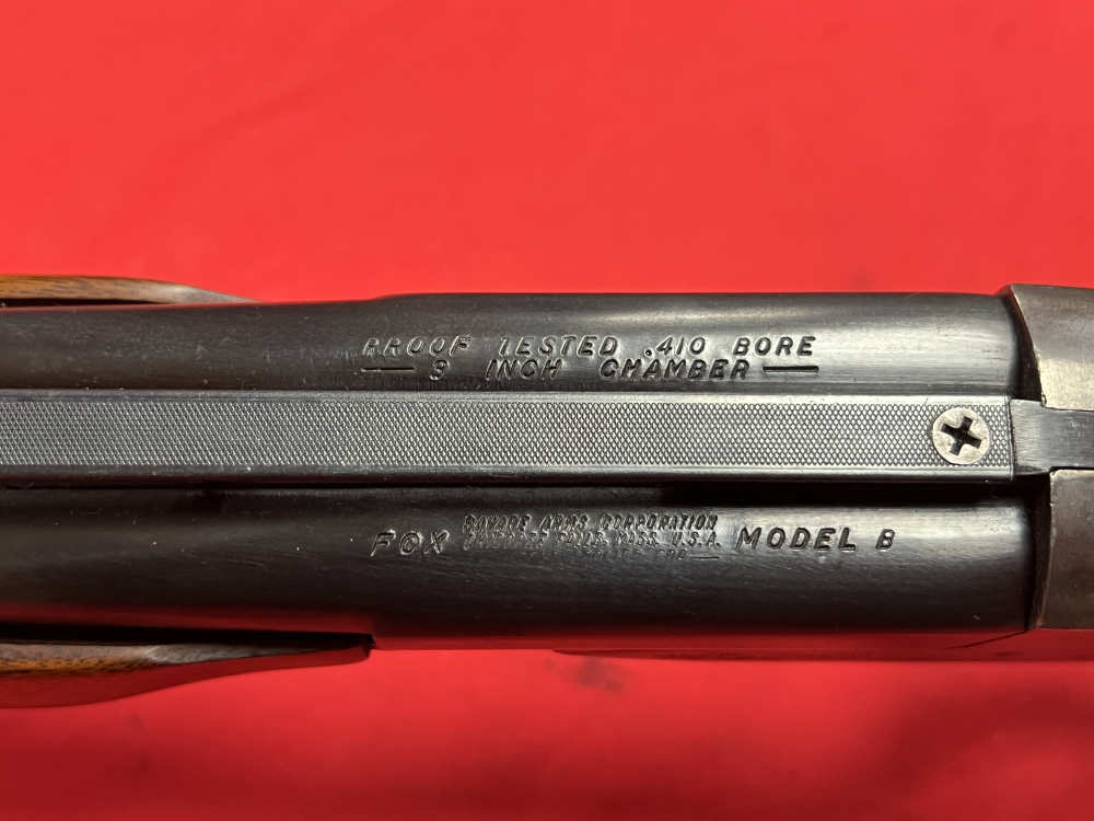 A.H. Fox (Savage) Model B .410 bore SxS double barrel shotgun 26" RARE!-img-15